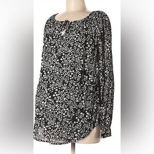 GAP Maternity Black & White Long Sleeve Blouse Top